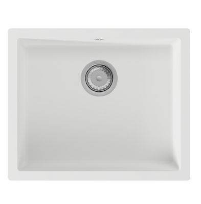 GRANMASTER COMO 100 UNDERMOUNTED/INSET/FLUSH MOUNTED WHITE QUARTZ SINGLE BOWL SINK, GRA0071 GRANMASTER COMO 100 UNDERMOUNTED/INSET/FLUSH MOUNTED WHITE QUARTZ SINGLE BOWL SINK, GRA0071